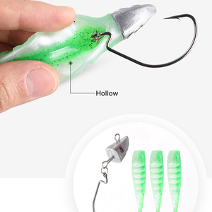 100Mm 120Mm Zachte Lichaam Zwarte Minnow Visaas Loden Kop Jig Voor Oceaanboot Meerstroom Vissen Gericht Op Baars - Product Image 5