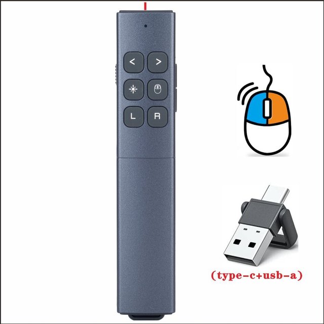 Wireless Presenter, 2.4GHz RF Presentation Clicker, Works with Windows/Laptops for Office Meetings & Classroom Teaching