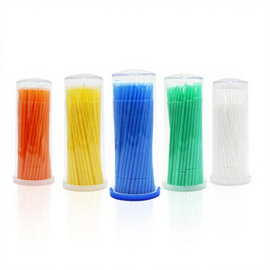 Одноразовые ватные палочки-щеточки с заостренным микропером для наращивания ресниц (красные, черные, розовые, белые) - Product Image 1