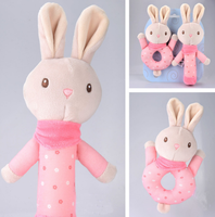 Hochet à main pour bébé Jouets en peluche Éducation précoce Animal Éléphant Hochet à main Poupée Bébé Jouets apaisants