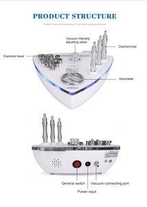 Máquina de belleza Au-6000A para microdermoabrasión con punta de diamante, eliminación de piel muerta, extractor de puntos negros por vacío, atenuación de estrías - Product Image 4