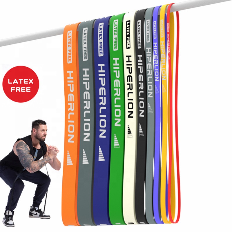 Резиновая петля для фитнеса, тяжелые упражнения для тянущихся силовых упражнений, длинная Резиновая лента с логотипом на заказ, комплект напульсников, ленты для тянущихся упражнений