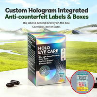 Boîte de collagène peptidique holographique anti-contrefaçon personnalisée de qualité supérieure avec code QR et logo gaufré à chaud pour fournisseur OEM en gros