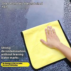 Serviette de voiture en microfibre à séchage rapide double face en polaire corail, épaisse et absorbante, pour le lavage de voiture, le nettoyage ménager, le <span class=keywords><strong>gaz</strong></span> - Product Image 2
