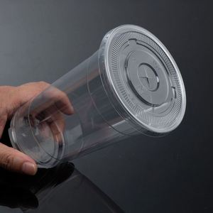 Gobelets jetables en plastique PET transparents de 107 mm, 32 oz, 1000 ml, avec couvercle et paille, personnalisables avec logo, pour boissons froides, bière, jus, milkshake - Product Image 4