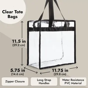 กระเป๋าถือใสแบบพกพา โพลีเอสเตอร์ทันสมัย สั่งทำได้ ขายดี กันน้ำ มีซิป พิมพ์โลโก้ กระเป๋าเป้สะพายหลังสำหรับโปรโมชั่น - Product Image 3