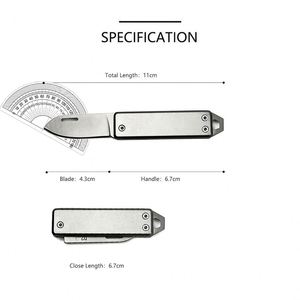 Cuchillo de Bolsillo Profesional de Acero Inoxidable para Acampar al Aire Libre, Cuchillo de Supervivencia Plegable Multifuncional DIY OEM con Llavero - Product Image 5