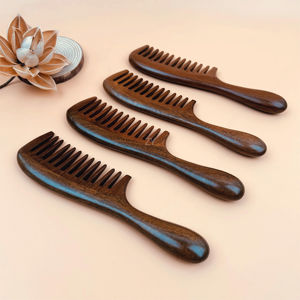 Peigne à cheveux en bois naturel écologique avec logo personnalisé, durable, confortable, peigne chaud à dents larges, manche pour massage du cuir chevelier, <span class=keywords><strong>salon</strong></span> - Product Image 6