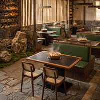 Tables et chaises en bois massif vintage, mobilier commercial pour restaurants de hot pot et restaurants occidentaux