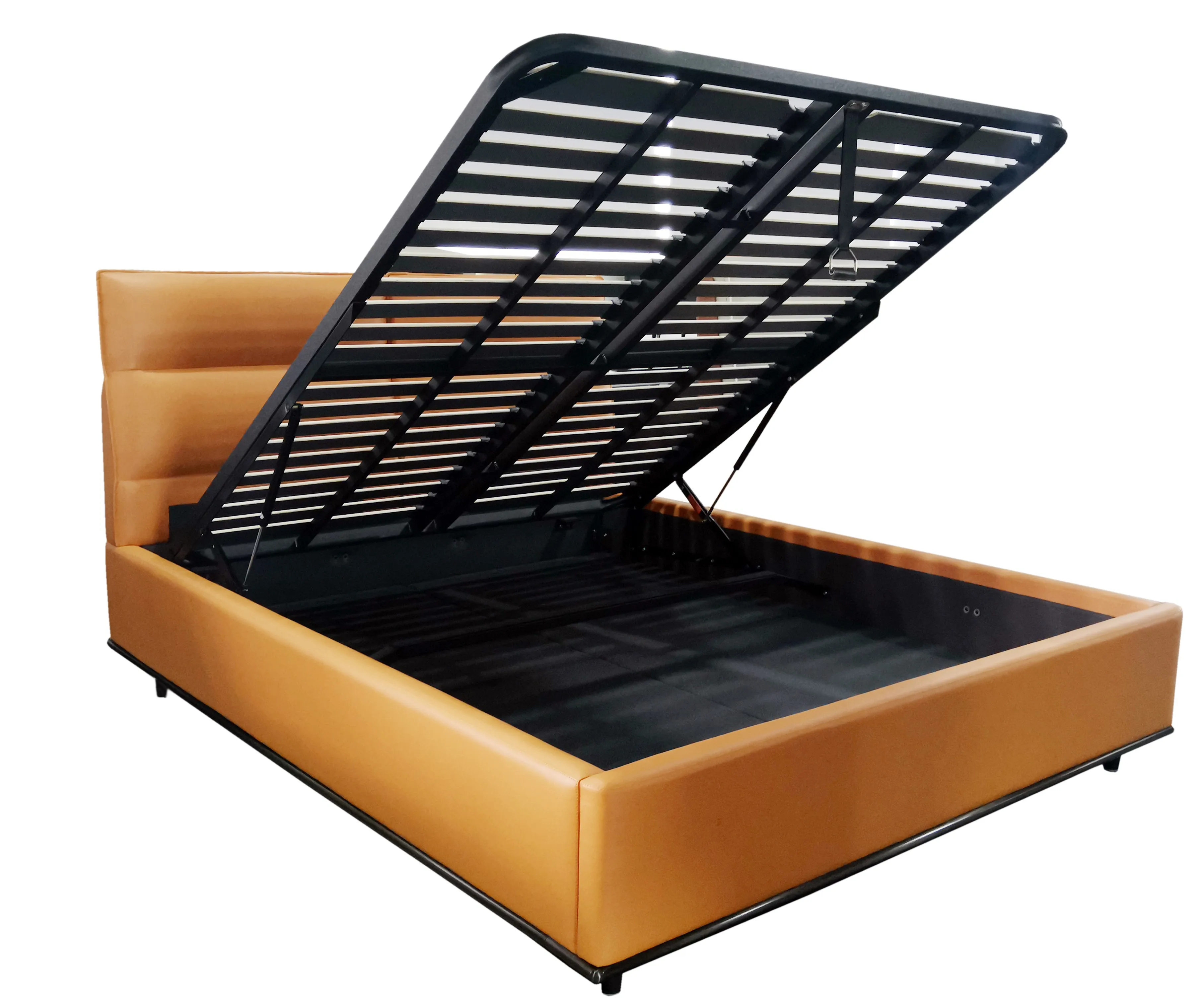 customized leather modern double queen king size upholstered storage bed