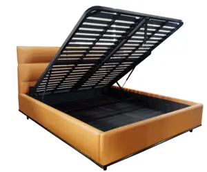 Quadro de cama de couro sintético, armação moderna de couro sintético com estofado para quarto e móveis, queen, king size