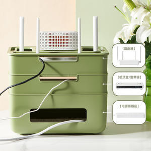 กล่องเก็บของในบ้านสำหรับสายเราเตอร์ ปลั๊กไฟ กันฝุ่น ประหยัดพื้นที่ รูปทรงสี่เหลี่ยมผืนผ้า แบบมีฝาปิด แบบตั้งพื้น ชั้นเดียว สองชั้น สามชั้น - Product Image 3