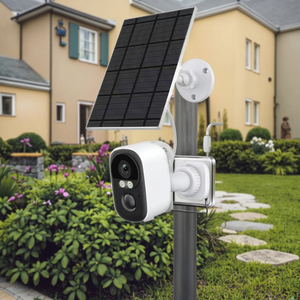 Mini <span class=keywords><strong>Telecamera</strong></span> Tuya con Sistema di Allarme di Sicurezza, PTZ Wireless con Pannello Solare, Visione Notturna per Esterni, Rilevamento PIR, Monitoraggio Intelligente per Casa - Product Image 1