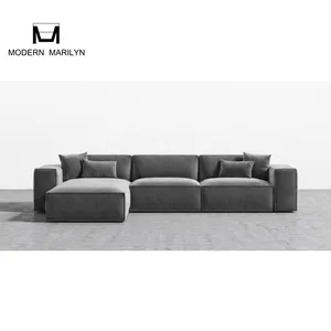 现代击倒组装转角沙发模块化沙发织物灰色客厅家具组合沙发套装l形沙发