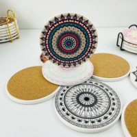 Set de table en céramique vierge de haute qualité, style nordique moderne, écologique, durable, réutilisable, avec base en liège et forte absorption d'eau