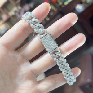 Best Quality Bracelet Moissanite Jewelry 10mm Cuban Link Chain Moissanite Bracelet for <b>Men</b> & Women - Product Image 2