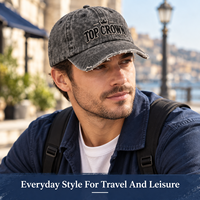 Casquette de papa unisexe en coton lavé, six panneaux, visière incurvée, réglable, style streetwear, décontractée, effet vieilli, broderie personnalisée
