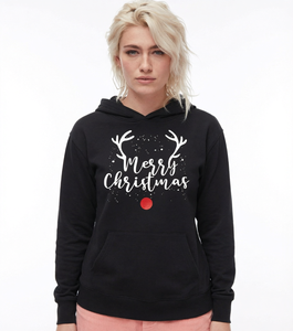 Sweat-shirt à capuche Joyeux Noël, pull imprimé Noël, streetwear décontracté d'hiver - Product Image 1