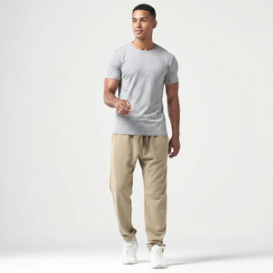 Men's Slim Fit Joggers Sweatpants 100% Cotton Canvas Mid Waist Workout Training <b>Thigh</b> Mesh Gym Pants Zipper Pockets Casual Style - Product Image 1