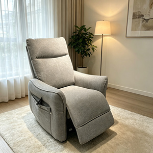 Fauteuil releveur <span class=keywords><strong>inclinable</strong></span> moderne à moteur unique pour personnes âgées, fauteuil médical en tissu avec structure en bois, mobilier <span class=keywords><strong>de</strong></span> salon pour la maison - Product Image 2