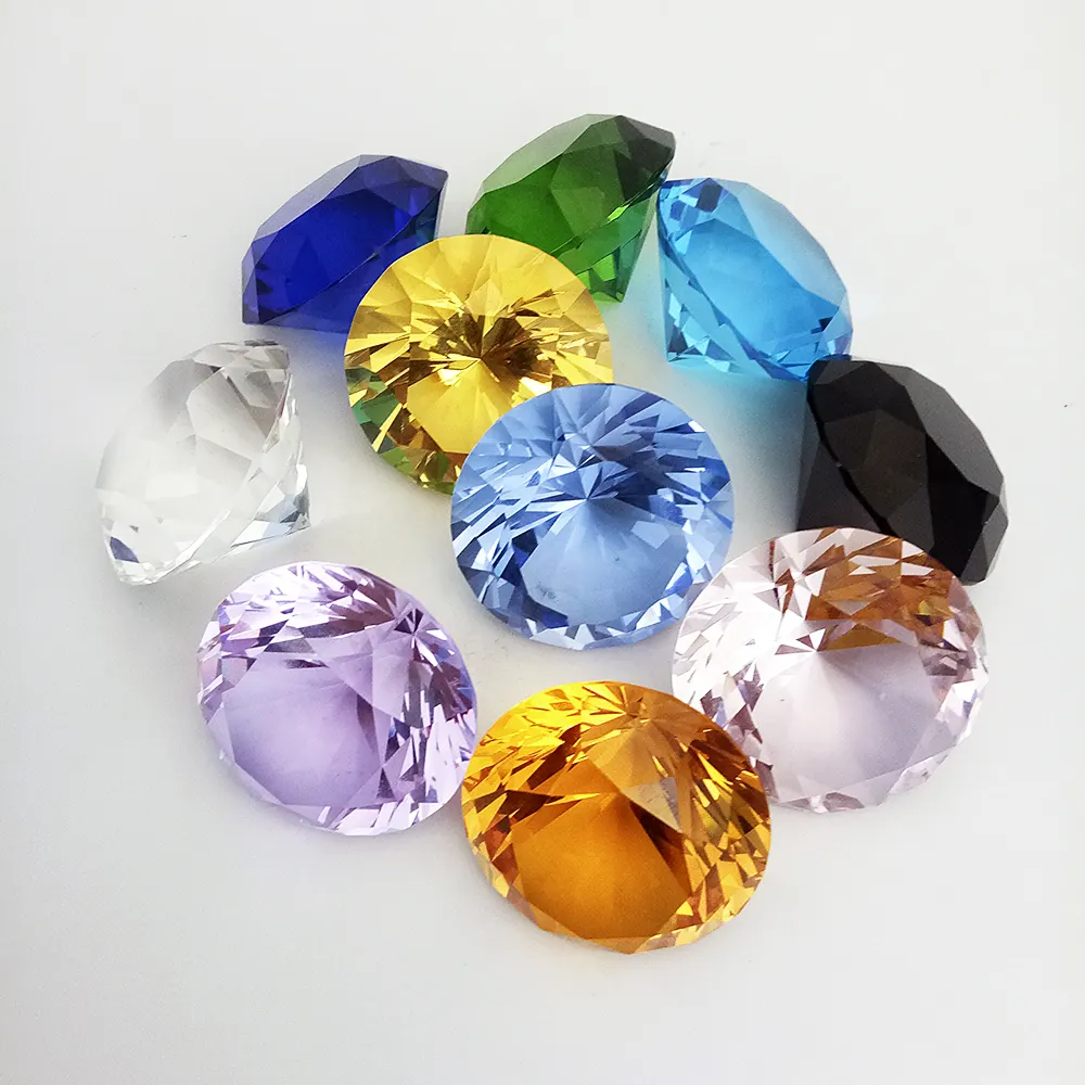 लक्जरी उत्तम क्रिस्टल शिल्प रंगीन क्रिस्टल ग्लास हीरे सजावट क्रिस्टल