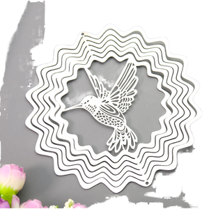 Carillon rotatif Tifoss Hummingbird Nordic Mandala en acier inoxydable, étanche, à vent coloré, diamètre 3,94 pouces, à suspendre pour jardin et patio - Product Image 4