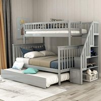 Lit superposé multifonctionnel pour chambre à coucher, meubles en bois modernes, lit superposé pour enfants avec rangement