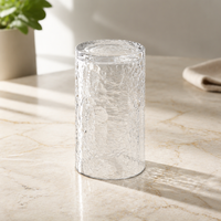 Abat-jour en verre transparent craquelé en forme de tube cylindrique, couvercle décoratif de remplacement pour applique murale intérieure