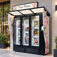 Distributeur automatique intelligent de fleurs d'extérieur en gros, kiosque réfrigéré pour bouquets, kiosque à fleurs en libre-service avec fonction SDK