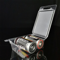 Stock Boîte à clapet en plastique transparent transparent pour emballage de batterie pour protection et visibilité