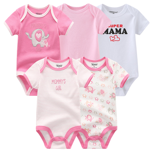 Paquete de 5 Bodys de Algodón 100% para Bebés Niños, Manga Corta, Cierre de Botones, Verano, Marca Kiddiezoom, Calidad Garantizada, Venta al Por Mayor - Product Image 1