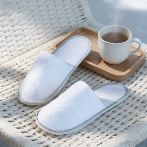 Chaussons jetables <span class=keywords><strong>éco</strong></span>logiques portables à motif diamant gauche et droite en coton perlé 0,2 pour les chambres d'hôtel de villégiature - Product Image 4