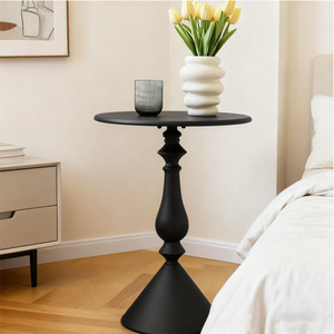 โต๊ะกาแฟทรงกลมสไตล์นอร์ดิกมินิมอลสมัยใหม่ พร้อมโครงเหล็กสแตนเลส เฟอร์นิเจอร์ห้องนั่งเล่น - Product Image 1