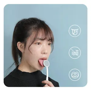 Atacado Silicone Plastic Tongue Cleaner Scrapper raspador de língua limpiador de língua Língua Raspador Com Escova