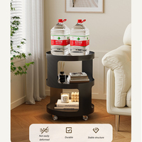 Table basse 3 niveaux durable avec plateau en verre et structure métallique, mobilier de salon moderne, table d'appoint mobile avec LED et rangement