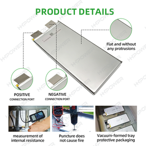 แบตเตอรี่ HHPOWER 3.7V 32Ah แบบโซลิดสเตท 305Wh/kg ความหนาแน่นพลังงานสูง 10C จ่ายไฟได้สูง 32000mAh แบบ Pouch Cell สำหรับโดรน UAV VTOL PL7 - Product Image 3
