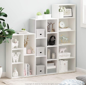 <span class=keywords><strong>ชั้น</strong></span><span class=keywords><strong>วาง</strong></span><span class=keywords><strong>ของ</strong></span>ไม้สีขาว 7 ช่องและตู้หนังสือ เหมาะสำหรับห้องนั่งเล่นและห้องนอน - Product Image 3