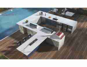 Gabinetes de cocina Dorene 2026 en forma de L para exteriores con diseño de <span class=keywords><strong>isla</strong></span>, aparador de esquina listo para montar - Product Image 1