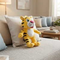 Fabricant de jouets en peluche sur mesure, tigre en peluche personnalisé de 25 cm, couleur personnalisée, jouet en peluche en polyester et coton PP