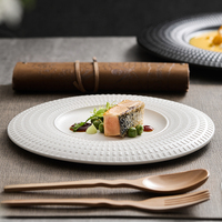 Nouvel arrivage de bols de service de salade en céramique de porcelaine blanche ronde de luxe Vaisselle de cuisine Vaisselle Ensembles de bols de restaurant