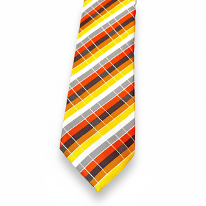 Corbata Benon regalo personalizado en caja corbata Jacquard de poliéster duradero con diseño a cuadros regular y patrón floral multicolor en amarillo - Product Image 1