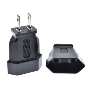 US 2-Flat pins Type A Travel Adpter,AC Power Plug Adapter European CEE7/16 Receptacle to NEMA 1-15P 250V 10A
