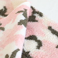 Tissu polaire Sherpa 100% polyester imprimé personnalisé de haute qualité en fausse fourrure camouflage