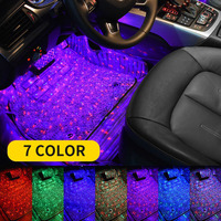 Kit d'éclairage intérieur de voiture 4 en 1, lampe RGB pour les pieds sous le tableau de bord, avec télécommande, éclairage ambiant intérieur de voiture