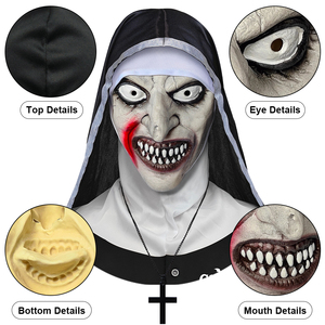 <span class=keywords><strong>Maschera</strong></span> da Suora in Lattice <span class=keywords><strong>con</strong></span> Occhi Bianchi, Spaventosa <span class=keywords><strong>Maschera</strong></span> da Fantasma, Costume di Halloween, Accessori per Feste in <span class=keywords><strong>Maschera</strong></span>, Personalizzabile - Product Image 3