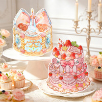 Lot de 3 feuilles d'autocollants décoratifs pour pâtissier, série Anniversaire : décorations de gâteaux 3D DIY