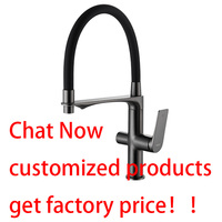 Robinet de cuisine gris pistolet en laiton haut de gamme avec mitigeur de cuisine pour canalisation d'eau pure