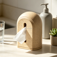 Boîte à mouchoirs minimaliste en ciment imitation travertin naturel pour hôtel, chambre, coiffeuse, décoration, logo personnalisé, couleur, vente en gros