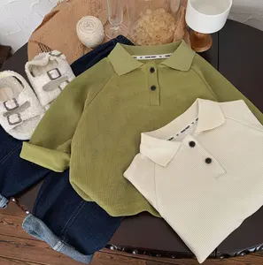 2024 Lente Herfst Nieuwe Stijl Jongens Meisje Poloshirts Groothandel China Lange Mouw Baby Katoenen Polo T Shirts