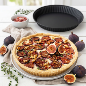 Stampo per crostata con fondo liscio con linea metallica nera strumenti per torta di 30 cm di diametro - Product Image 3
